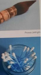 Pinceau et cotons-tiges pour la peinture sur soie